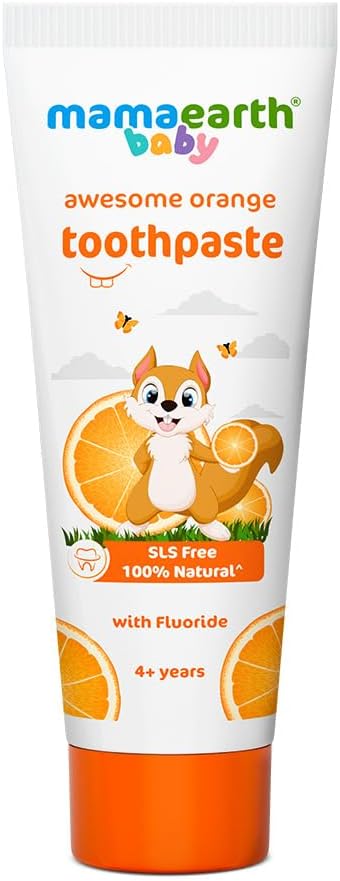 Mamaearth Kids Orange Flavour Toothpaste with Fluoride - 50g