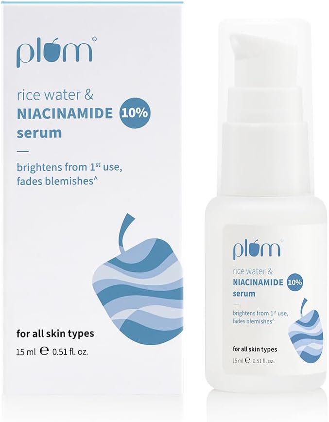 Plum Face Serum with 10% Niacinamide & Rice Water - 15ml