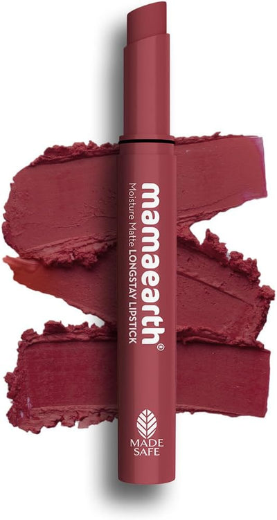 Mamaearth Moisture Matte Longstay Lipstick with Avocado Oil & Vitamin E - Plum Punch, 2g