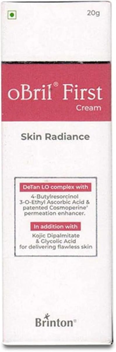 Brinton Obril First Cream - Face Moisturiser with Kojic Dipalmitate and Glycolic Acid, 20g