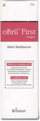Brinton Obril First Cream - Face Moisturiser with Kojic Dipalmitate and Glycolic Acid, 20g