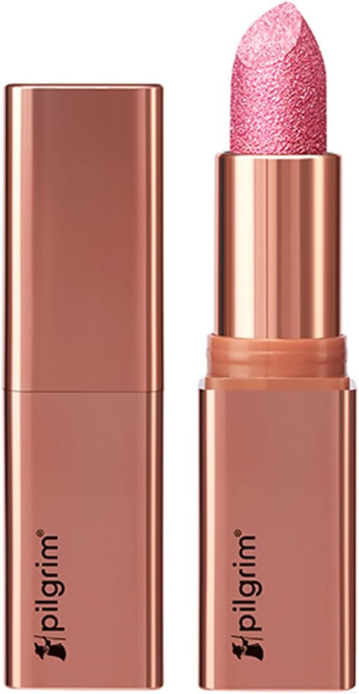 Pilgrim Glitter Lipstick - Chic Haseena, Vitamin E & Olive Oil, 4.2 g