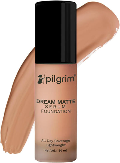 Pilgrim Serum Liquid Foundation - Rich Caramel, Matte & Poreless, 30ml