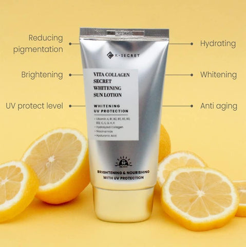 K-SECRET Seoul 1988 Vita Collagen Whitening Sun Lotion SPF 50+ - 460,000ppm Hippophae Rhamnoides Water - Image 8