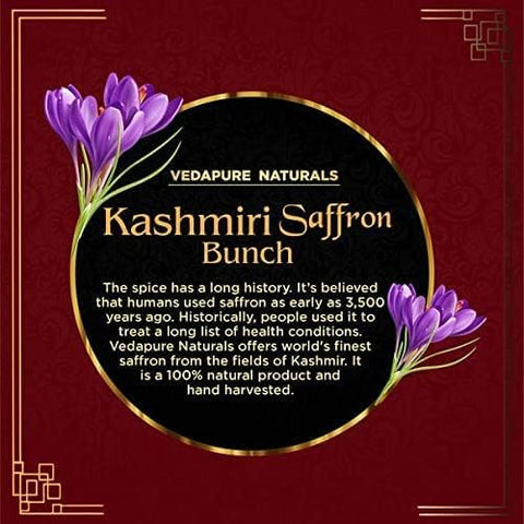 Vedapure A+ Grade Kashmiri Saffron Threads - 5g Pack - Image 3