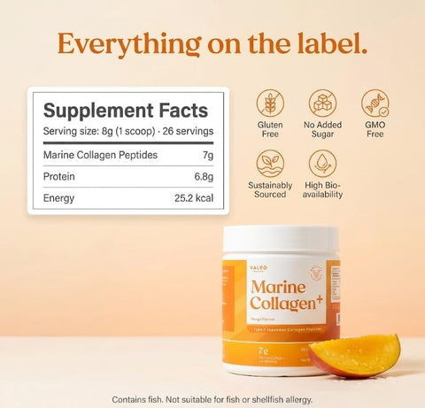 Valeo Marine Collagen+ Alphonso Mango Flavour Powder - 26 Servings - Image 6