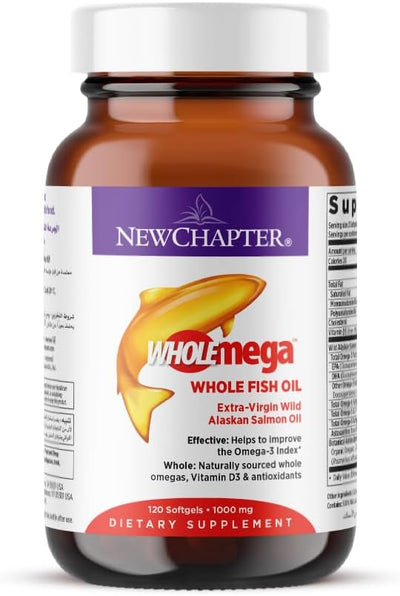 New Chapter Wholemega Whole Fish Oil 1000mg - 120 Softgels