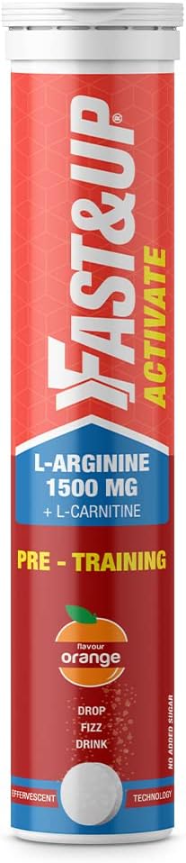 Fast & Up Activate - Caffeine Free Pre-Workout, 1500mg L-Arginine, 20 Tablets