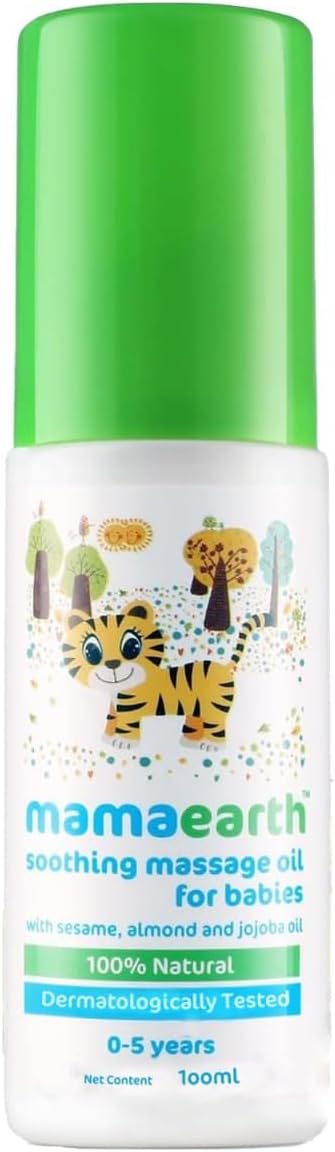 Mamaearth Soothing Baby Massage Oil, Cold-Pressed Almond & Jojoba - 100ml