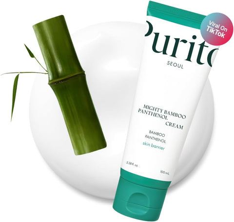 Purito Mighty Bamboo Panthenol Cream - Hydrating Face Moisturizer, 100ml