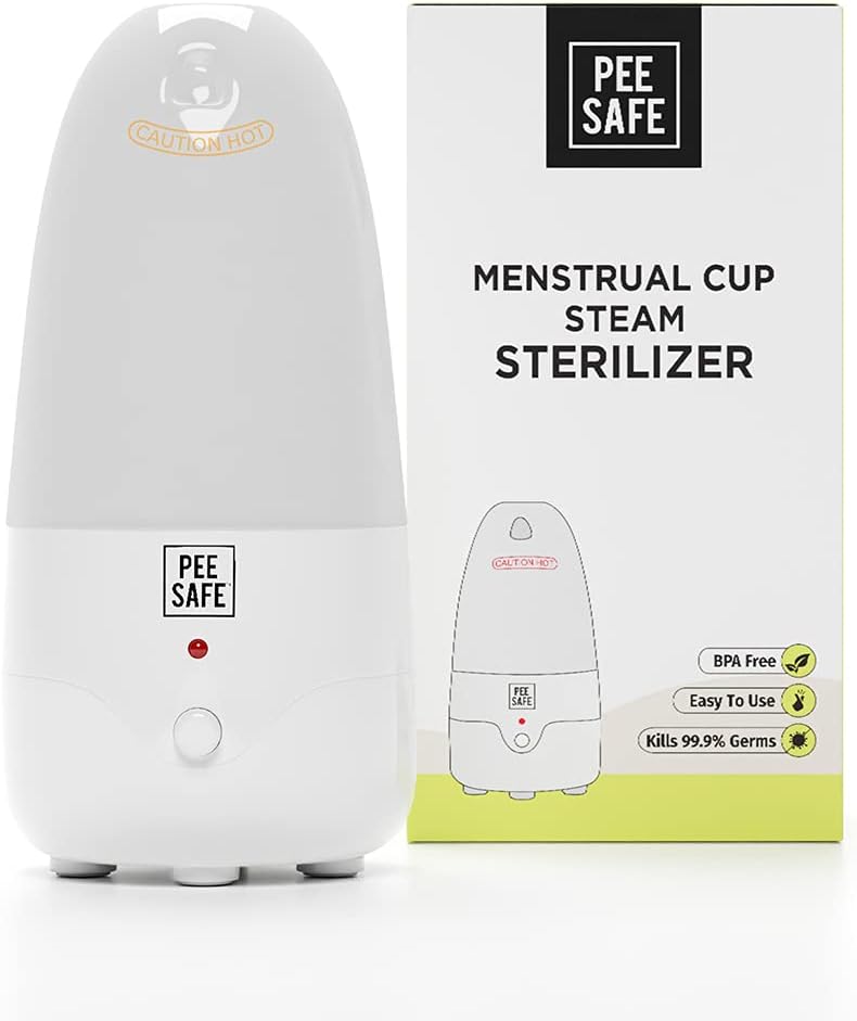 Pee Safe Menstrual Cup Steam Sterilizer - BPA Free, Auto Power Cut-Off