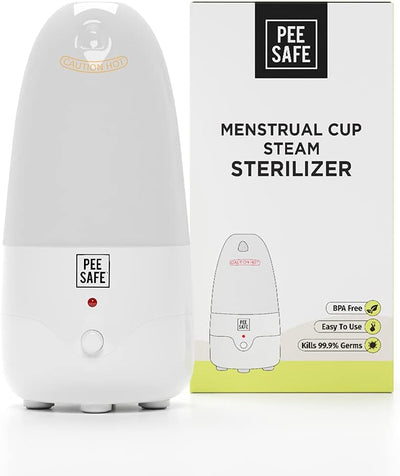 Pee Safe Menstrual Cup Steam Sterilizer - BPA Free, Auto Power Cut-Off