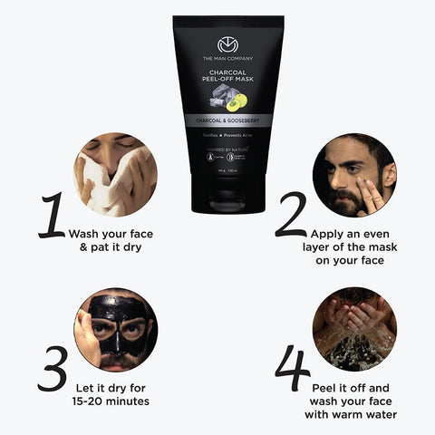 The Man Company Charcoal Peel Off Mask with Moringa & Gooseberry - 100g - Image 6