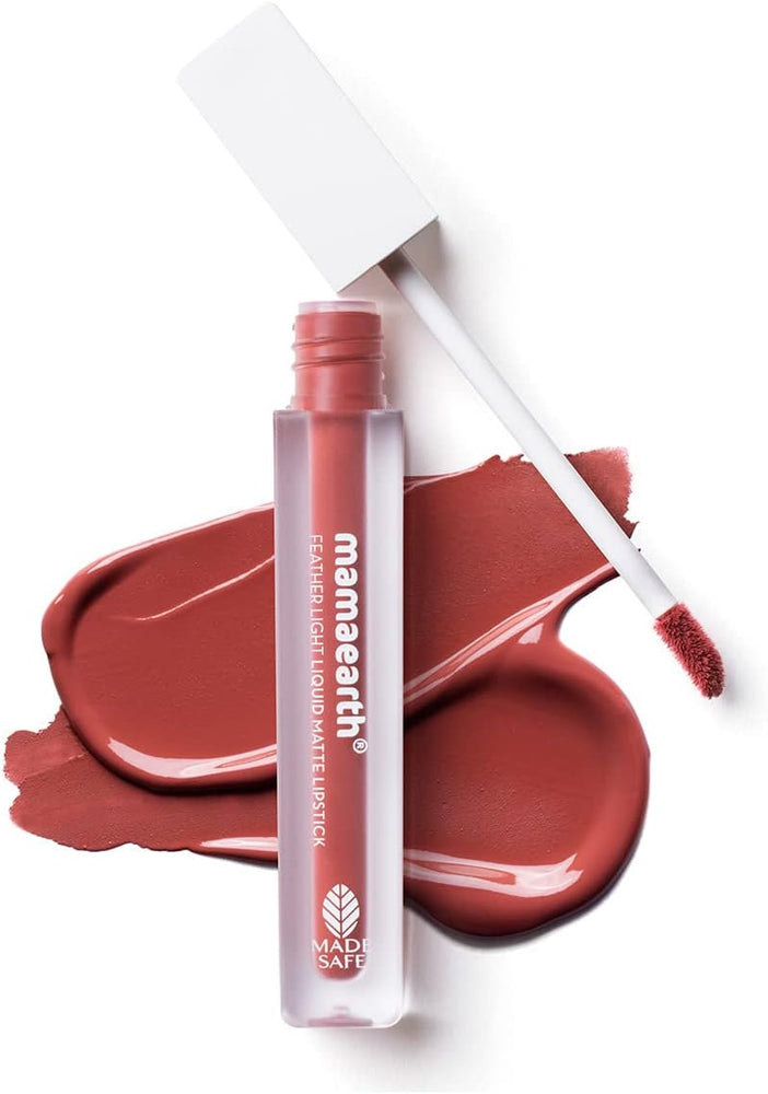 Mamaearth Feather Light Liquid Matte Lipstick with Coconut Oil - 02 Nude Punch, 1.2 ml