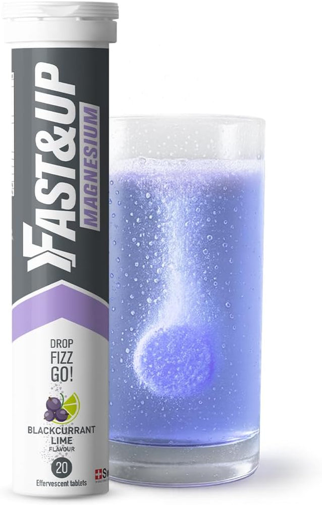 Fast & Up Magnesium and Zinc Effervescent Tablets - Blackcurrant Lime, 20 Tablets