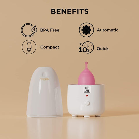 Pee Safe Menstrual Cup Steam Sterilizer - BPA Free, Auto Power Cut-Off - Image 7
