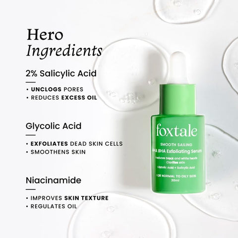 Foxtale AHA BHA Exfoliating Serum with Niacinamide - 30ml - Image 3
