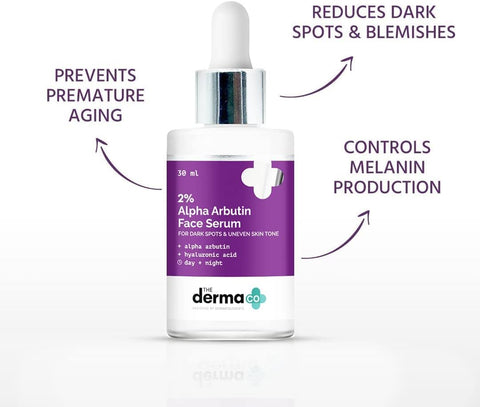 The Derma Co 2% Alpha Arbutin Face Serum - Dark Spot Corrector with Hyaluronic Acid, 30ml - Image 3