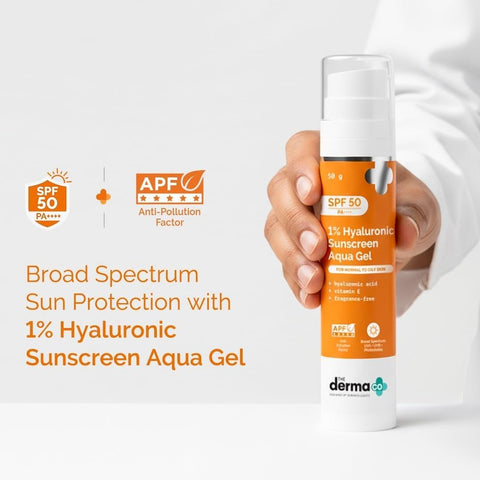 The Derma Co Hyaluronic Aqua Gel Sunscreen SPF 50 PA++++ - 50g - Image 5