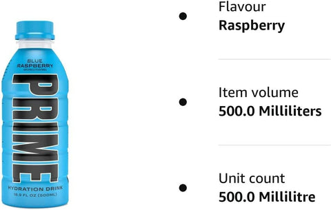 Prime hydration drink 500ml, Blue Raspberry