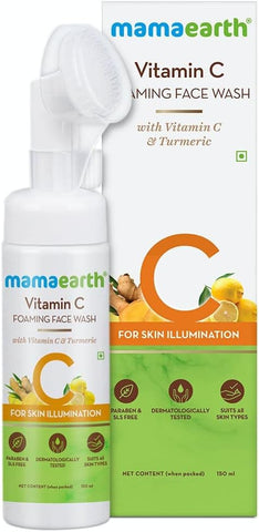 Mamaearth Vitamin C Foaming Face Wash with Silicone Brush - 150ml