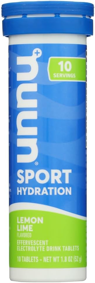 Nuun Act Sport Hydration - Lemon Lime Effervescent Electrolyte Tablets, 10 Servings