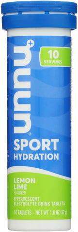 Nuun Act Sport Hydration - Lemon Lime Effervescent Electrolyte Tablets, 10 Servings