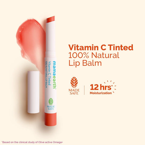 Mamaearth Vitamin C Tinted Lip Balm - 100% Natural, 2g Blister Pack - Image 3