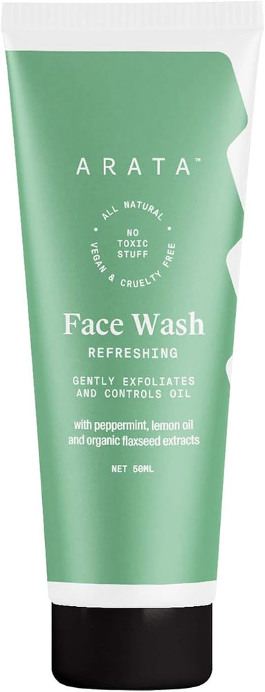 Arata Natural Refreshing Face Cleanser with Peppermint & Lemon Oil - 50ml