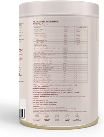 Wellbeing Nutrition Daily Fiber Powder - Organic Prebiotic Vanilla Berry, 240g - Image 8