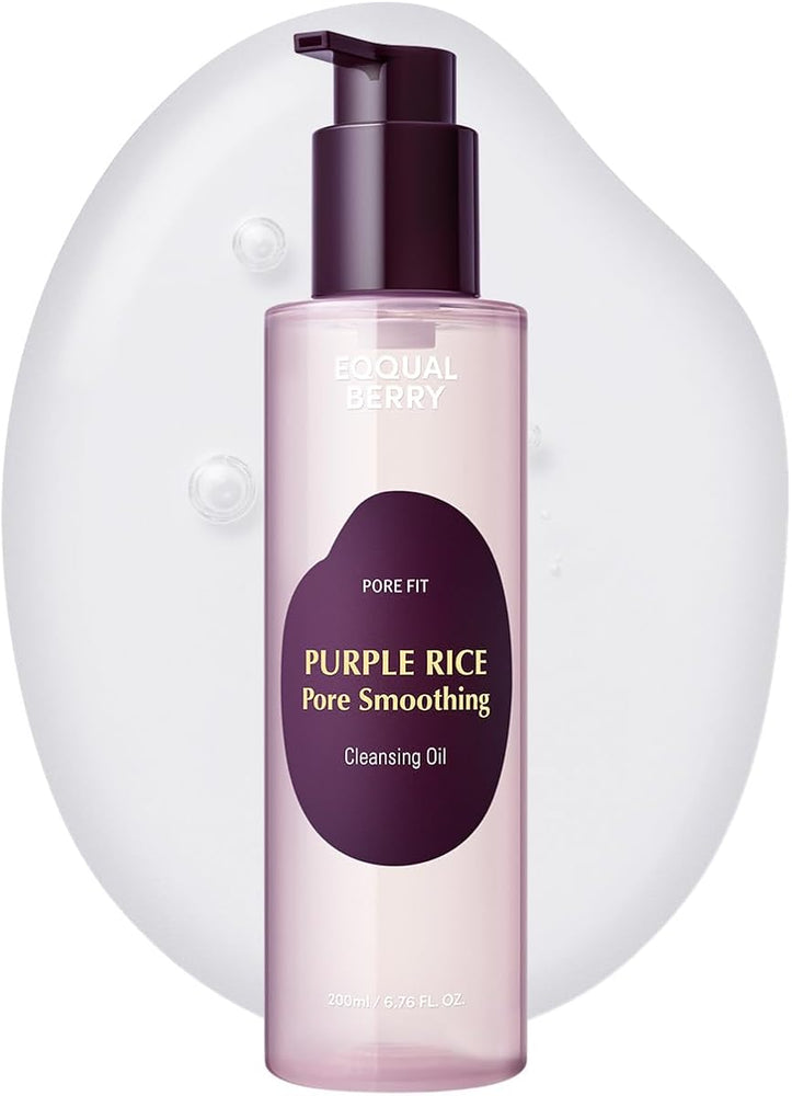 Eqqualberry Purple Rice Pore Smoothing Cleansing Oil - Korean Oil Cleanser, 200ml