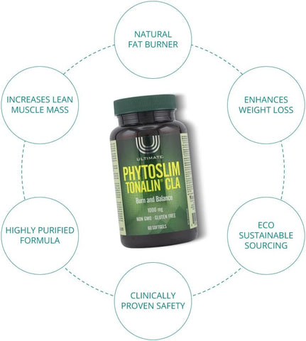 Ultimate Phytoslim Tonalin CLA Softgels - 1000mg, 60 Count - Image 4