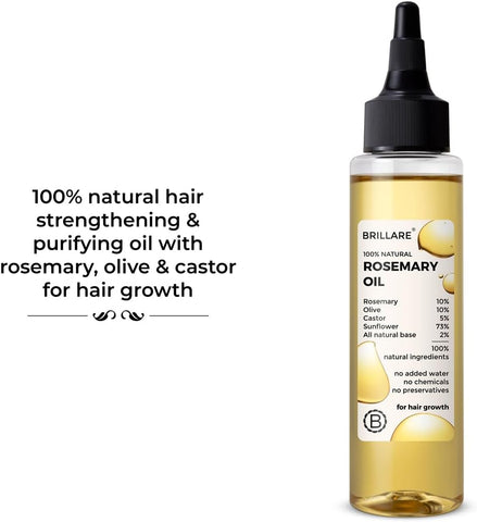 Brillaire Rosemary Hair Growth Oil - Hair Strengthening & Purifying - 100ml - Image 2