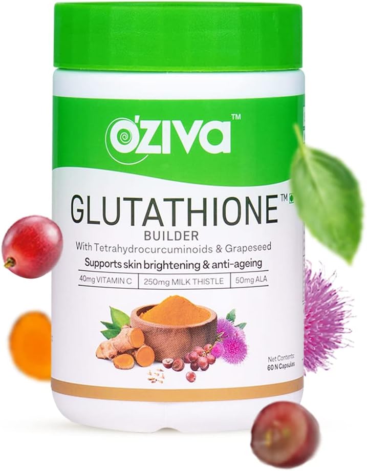 Oziva Plant Based Glutathione Builder - Skin Brightening Capsules, 60 Count