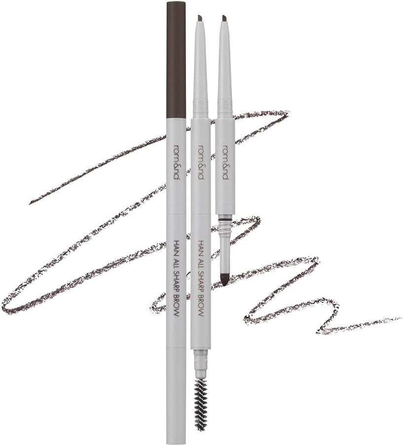 Rom&Nd Han All Sharp Brow Pencil, 1.5mm with Pre-loaded Powder, Gentle Brown