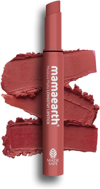 Mamaearth Moisture Matte Longstay Lipstick - Avocado Oil & Vitamin E, Carnation Nude, 2g