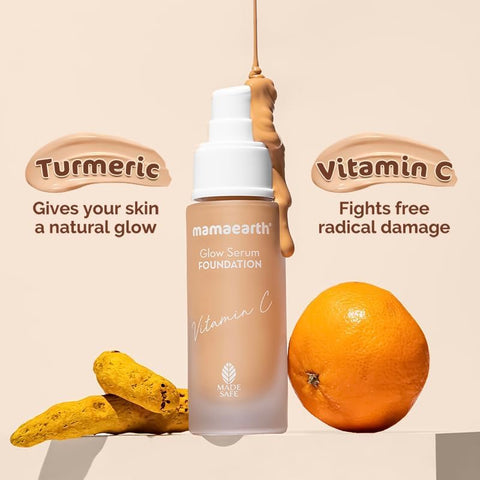 Mamaearth Glow Serum Foundation with Vitamin C & Turmeric, 30ml - Image 6