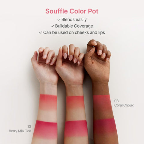 Dasique Souffle Color Pot #10 Sweet Pink - Semi-Matte Lip & Cheek Cream - Image 7