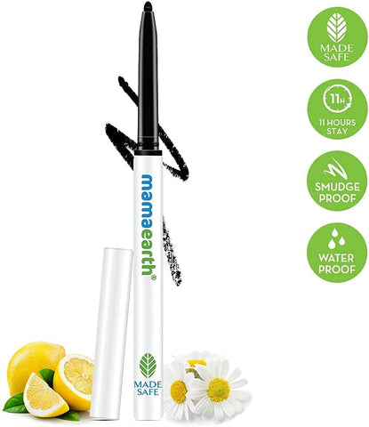 Mamaearth Charcoal Black Long Stay Kajal - Waterproof, Vitamin C & Chamomile, Retractable, 1 Unit - Image 2