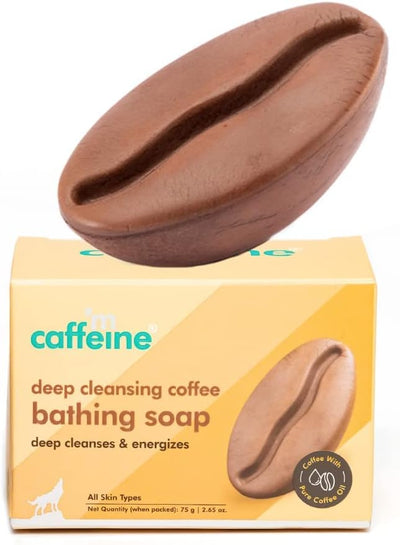 mCaffeine Deep Cleansing Coffee Bathing Bar - Sulphate-Free, Antioxidant-Rich - 100g