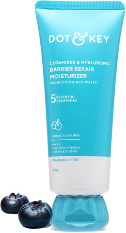 Dot & Key Ceramides Face Moisturiser with Hyaluronic Acid - Barrier Repair Cream, 100g