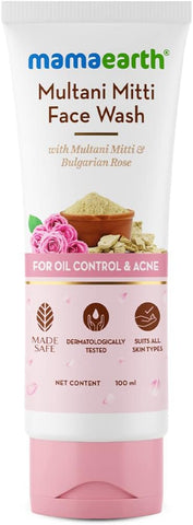 Mamaearth Face Cleanser with Multani Mitti & Bulgarian Rose - 100ml