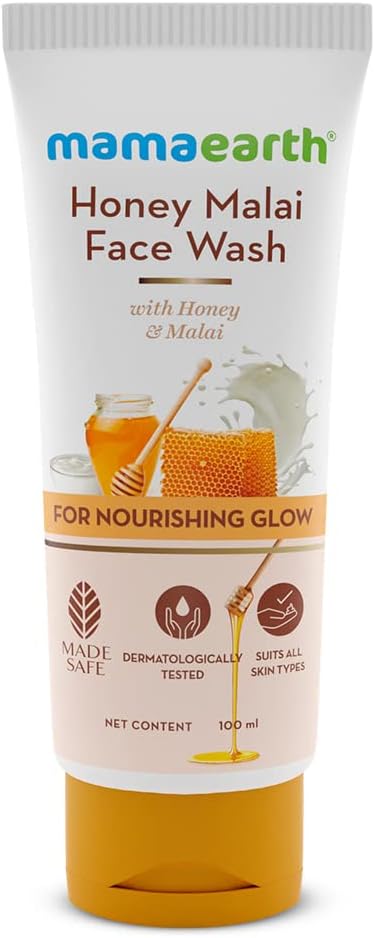 Mamaearth Honey Malai Face Wash - Honey & Malai Enriched Cleanser, 100 ml