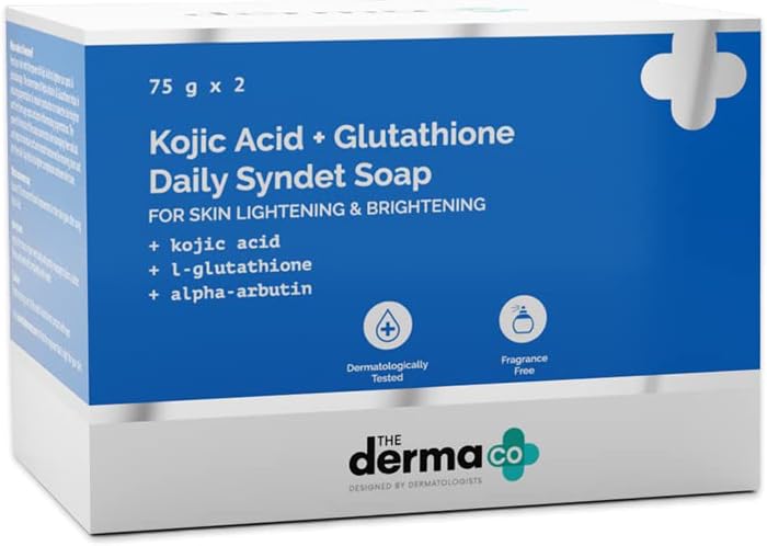 The Derma Co Kojic Acid + L-Glutathione Daily Syndet Soap - 75g x 2