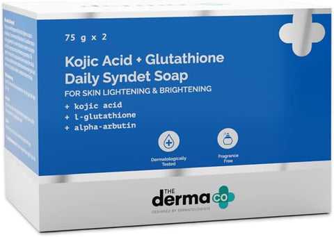 The Derma Co Kojic Acid + L-Glutathione Daily Syndet Soap - 75g x 2