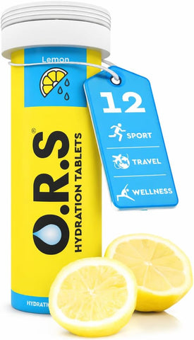 ORS Hydration Tablets - Electrolytes, Lemon Flavour, 12 Tablets