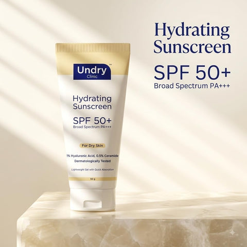 Undry Hydrating Gel Sunscreen SPF 50+ with Hyaluronic Acid & Ceramide - 50g - Image 2