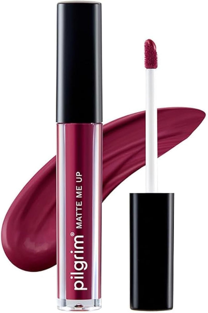 Pilgrim Liquid Matte Lipstick with Hyaluronic Acid & Spanish Squalane - Wine Spill, 3g