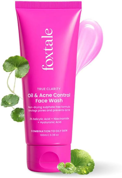 Foxtale True Clarity Oil & Acne Control Face Cleanser with Salicylic Acid, 100ml