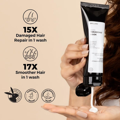 Brillaire Terabond Hair Mask - Bond Repair, Vegan Keratin, 125Gm - Image 3